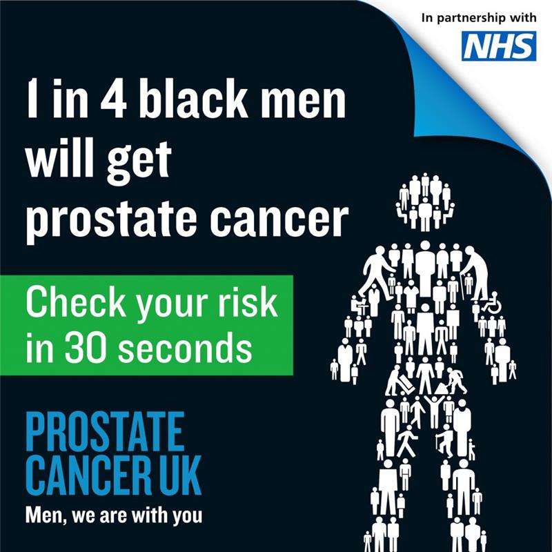 1 in 4 black men will get prostate cancer. Check your risk in 30 seconds